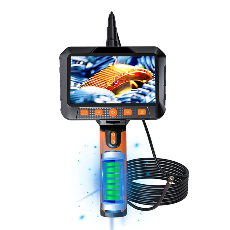 T27 5 inch IPS Color Screen 5.5mm Single Camera Handheld Hard Cable HD Industrial Endoscope, Length:5m(Orange Black) -  by PMC TechLife | Online Shopping South Africa | PMC TechLife | Buy Now Pay Later Mobicred
