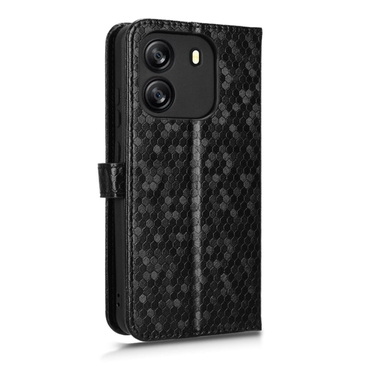 For Blackview Wave 6C Honeycomb Dot Texture Leather Phone Case(Black) - More Brand by PMC Jewellery | Online Shopping South Africa | PMC Jewellery | Buy Now Pay Later Mobicred