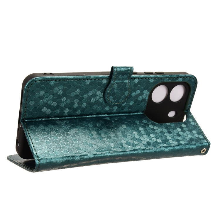 For Blackview Wave 6C Honeycomb Dot Texture Leather Phone Case(Green) - More Brand by PMC Jewellery | Online Shopping South Africa | PMC Jewellery | Buy Now Pay Later Mobicred