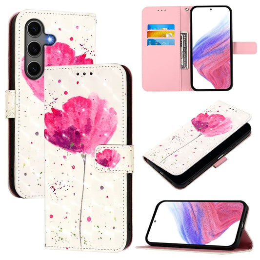 For Samsung Galaxy S25+ 5G 3D Painting Horizontal Flip Leather Phone Case(Flower) - Galaxy S25+ 5G Cases by PMC Jewellery | Online Shopping South Africa | PMC Jewellery | Buy Now Pay Later Mobicred