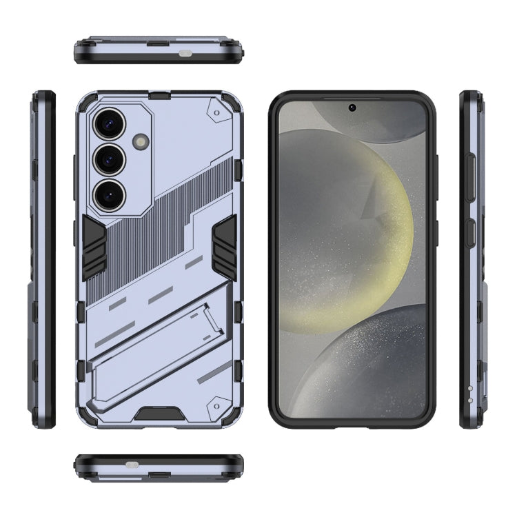 For Samsung Galaxy S25 5G Punk Armor 2 in 1 PC + TPU Shockproof Phone Case with Invisible Holder(Grey) - Galaxy S25 5G Cases by PMC Jewellery | Online Shopping South Africa | PMC Jewellery | Buy Now Pay Later Mobicred