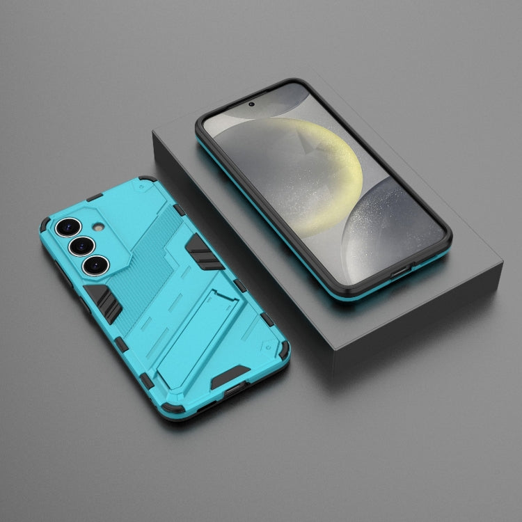 For Samsung Galaxy S25 5G Punk Armor 2 in 1 PC + TPU Shockproof Phone Case with Invisible Holder(Blue) - Galaxy S25 5G Cases by PMC Jewellery | Online Shopping South Africa | PMC Jewellery | Buy Now Pay Later Mobicred