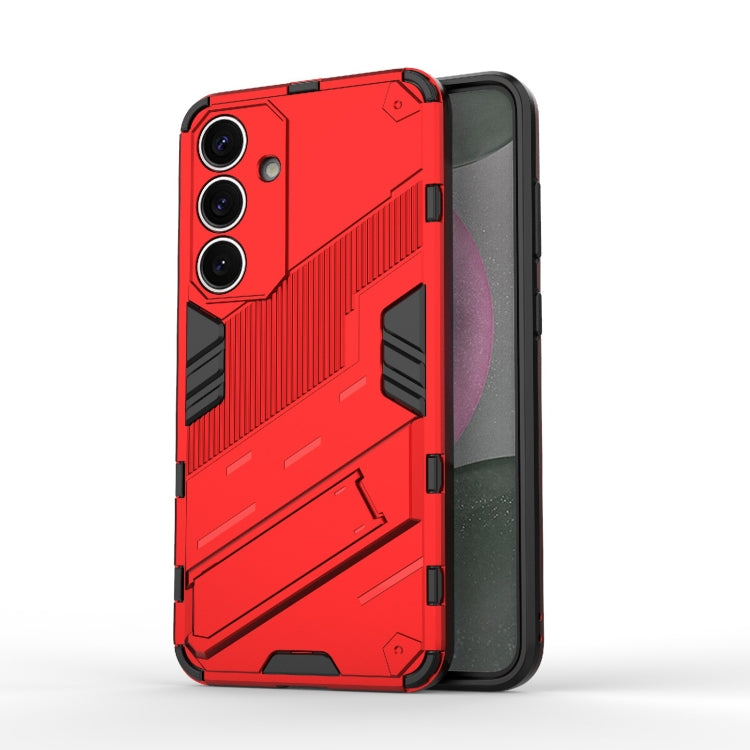 For Samsung Galaxy S25+ 5G Punk Armor 2 in 1 PC + TPU Shockproof Phone Case with Invisible Holder(Red) - Galaxy S25+ 5G Cases by PMC Jewellery | Online Shopping South Africa | PMC Jewellery | Buy Now Pay Later Mobicred