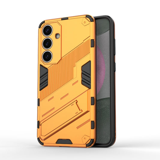 For Samsung Galaxy S25+ 5G Punk Armor 2 in 1 PC + TPU Shockproof Phone Case with Invisible Holder(Orange) - Galaxy S25+ 5G Cases by PMC Jewellery | Online Shopping South Africa | PMC Jewellery | Buy Now Pay Later Mobicred