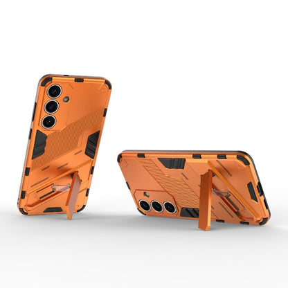 For Samsung Galaxy S25+ 5G Punk Armor 2 in 1 PC + TPU Shockproof Phone Case with Invisible Holder(Orange) - Galaxy S25+ 5G Cases by PMC Jewellery | Online Shopping South Africa | PMC Jewellery | Buy Now Pay Later Mobicred