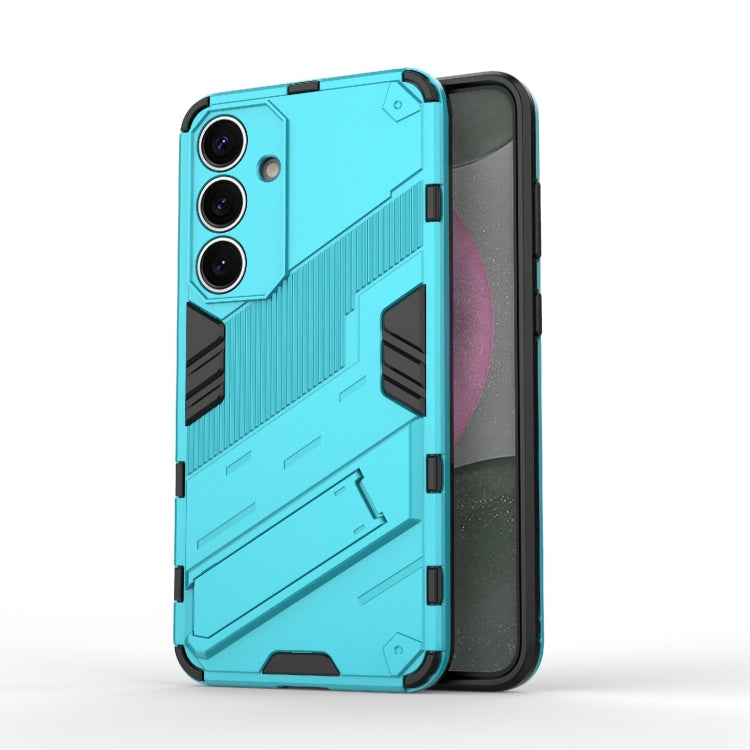 For Samsung Galaxy S25+ 5G Punk Armor 2 in 1 PC + TPU Shockproof Phone Case with Invisible Holder(Blue) - Galaxy S25+ 5G Cases by PMC Jewellery | Online Shopping South Africa | PMC Jewellery | Buy Now Pay Later Mobicred