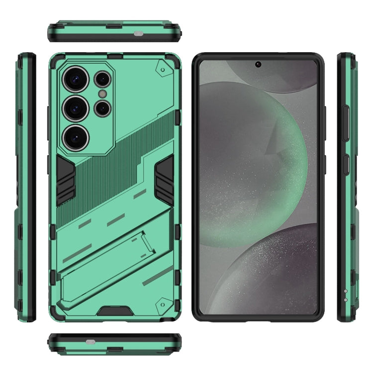 For Samsung Galaxy S25 Ultra 5G Punk Armor 2 in 1 PC + TPU Shockproof Phone Case with Invisible Holder(Green) - Galaxy S25 Ultra 5G Cases by PMC Jewellery | Online Shopping South Africa | PMC Jewellery | Buy Now Pay Later Mobicred