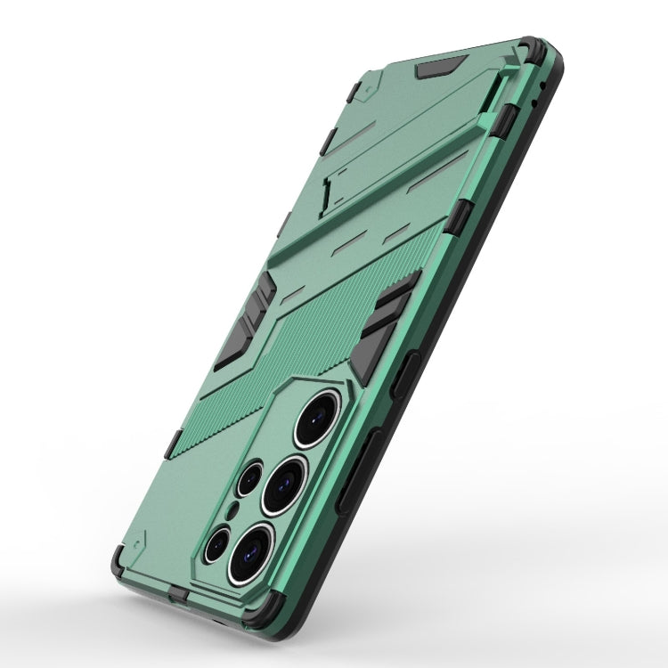 For Samsung Galaxy S25 Ultra 5G Punk Armor 2 in 1 PC + TPU Shockproof Phone Case with Invisible Holder(Green) - Galaxy S25 Ultra 5G Cases by PMC Jewellery | Online Shopping South Africa | PMC Jewellery | Buy Now Pay Later Mobicred