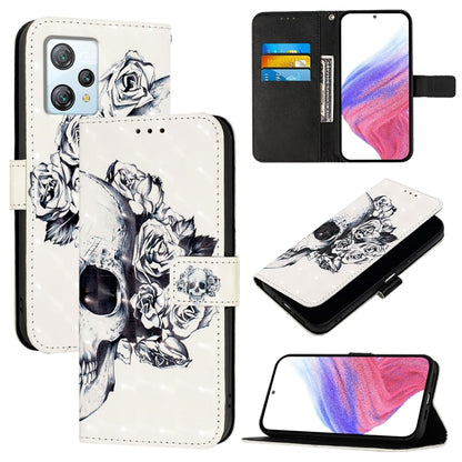 For Blackview A53 3D Painting Horizontal Flip Leather Phone Case(Skull) - More Brand by PMC Jewellery | Online Shopping South Africa | PMC Jewellery | Buy Now Pay Later Mobicred