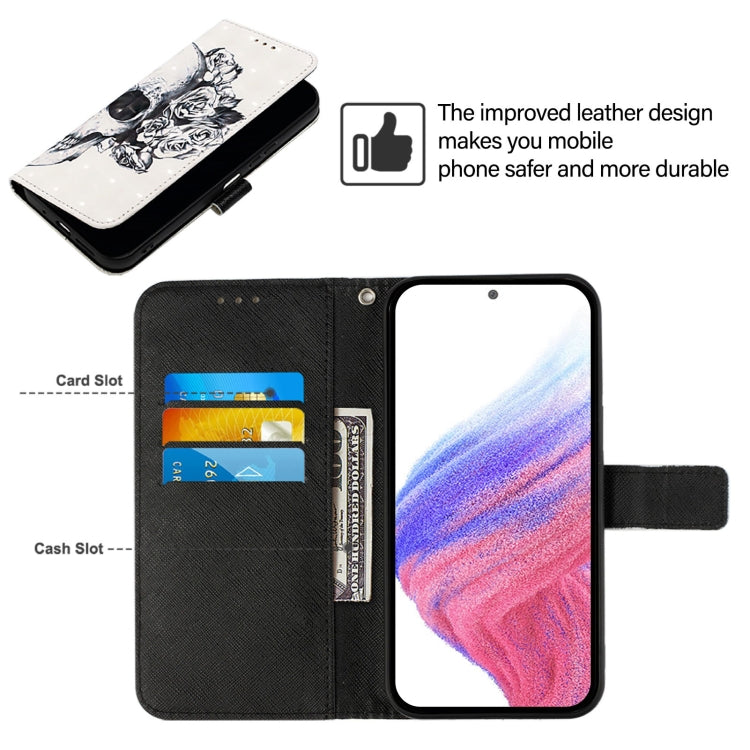 For Blackview A53 3D Painting Horizontal Flip Leather Phone Case(Skull) - More Brand by PMC TechLife | Online Shopping South Africa | PMC TechLife | Buy Now Pay Later Mobicred