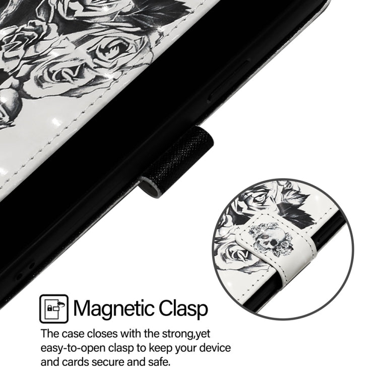 For Blackview A53 3D Painting Horizontal Flip Leather Phone Case(Skull) - More Brand by PMC TechLife | Online Shopping South Africa | PMC TechLife | Buy Now Pay Later Mobicred