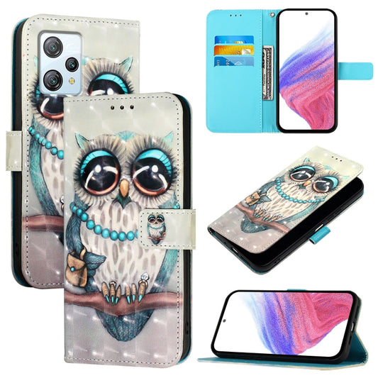 For Blackview A53 3D Painting Horizontal Flip Leather Phone Case(Grey Owl) - More Brand by PMC Jewellery | Online Shopping South Africa | PMC Jewellery | Buy Now Pay Later Mobicred