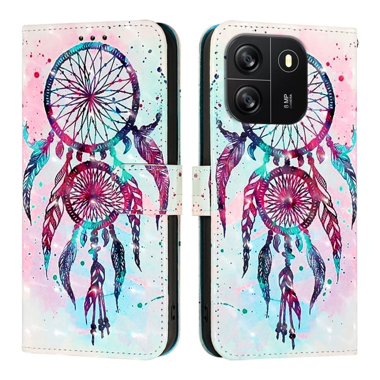 For Blackview Wave 6C 3D Painting Horizontal Flip Leather Phone Case(Color Drop Wind Chimes) - More Brand by PMC TechLife | Online Shopping South Africa | PMC TechLife | Buy Now Pay Later Mobicred