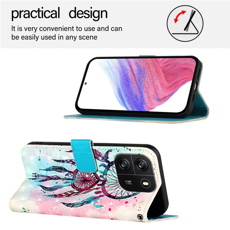 For Blackview Wave 6C 3D Painting Horizontal Flip Leather Phone Case(Color Drop Wind Chimes) - More Brand by PMC TechLife | Online Shopping South Africa | PMC TechLife | Buy Now Pay Later Mobicred