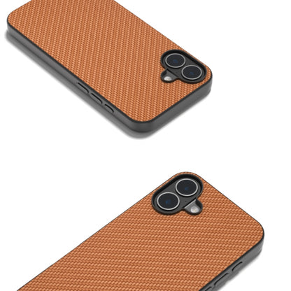 For iPhone 16 Plus Carbon Fiber Texture Protective Phone Case(Light Brown) - iPhone 16 Plus Cases by PMC Jewellery | Online Shopping South Africa | PMC Jewellery | Buy Now Pay Later Mobicred