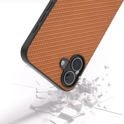 For iPhone 16 Plus Carbon Fiber Texture Protective Phone Case(Light Brown) - iPhone 16 Plus Cases by PMC Jewellery | Online Shopping South Africa | PMC Jewellery | Buy Now Pay Later Mobicred