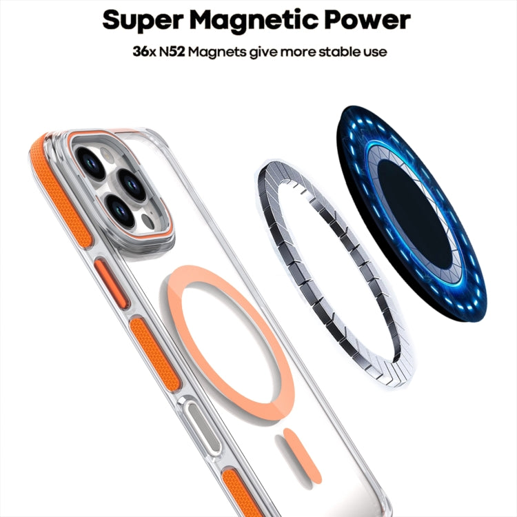 For iPhone 16 Pro Dual-Color Clear Acrylic Hybrid TPU Lens Flip Holder MagSafe Phone Case(Blue) - iPhone 16 Pro Cases by PMC Jewellery | Online Shopping South Africa | PMC Jewellery | Buy Now Pay Later Mobicred