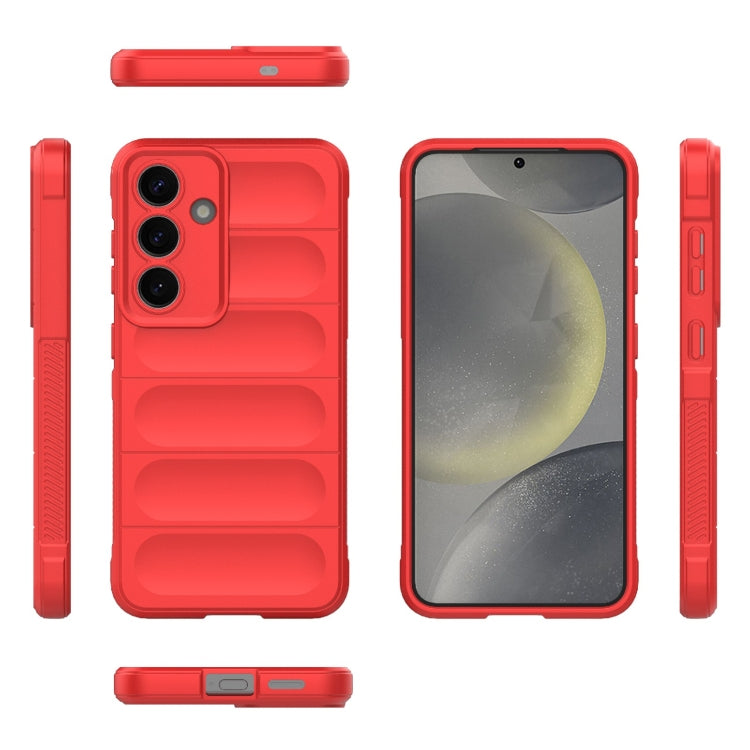 For Samsung Galaxy S25 5G Magic Shield TPU + Flannel Phone Case(Red) - Galaxy S25 5G Cases by PMC Jewellery | Online Shopping South Africa | PMC Jewellery | Buy Now Pay Later Mobicred