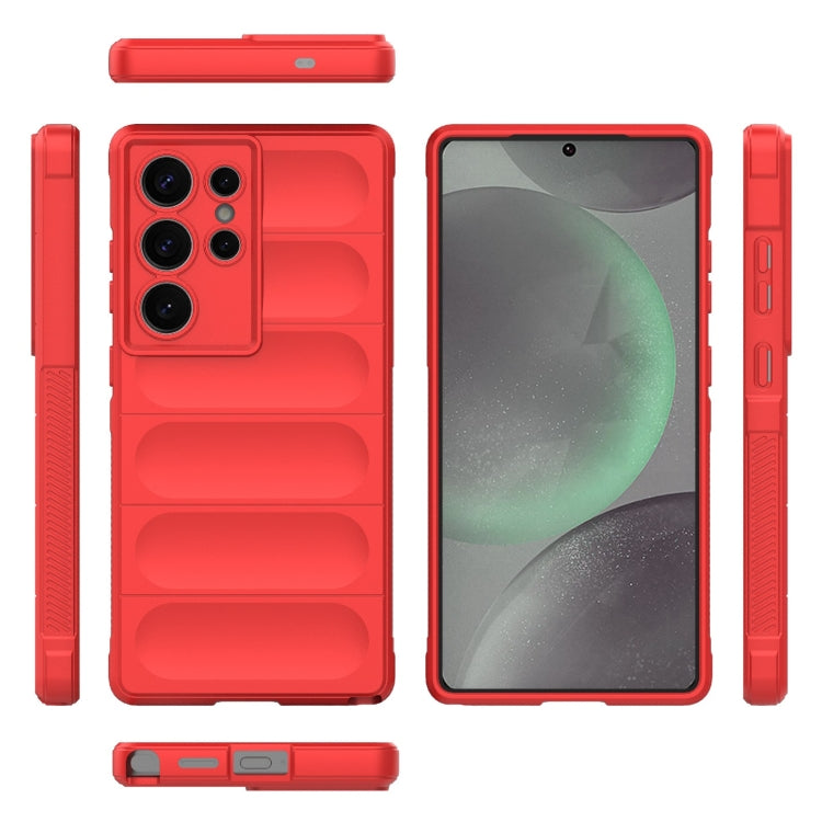 For Samsung Galaxy S25 Ultra 5G Magic Shield TPU + Flannel Phone Case(Red) - Galaxy S25 Ultra 5G Cases by PMC Jewellery | Online Shopping South Africa | PMC Jewellery | Buy Now Pay Later Mobicred