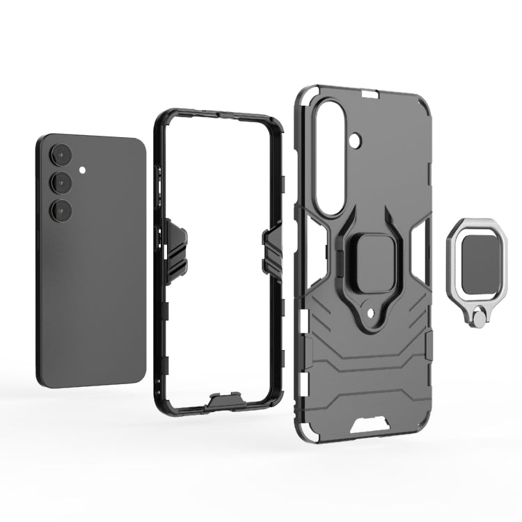 For Samsung Galaxy S25 5G PC + TPU Shockproof Protective Phone Case with Magnetic Ring Holder(Red) - Galaxy S25 5G Cases by PMC Jewellery | Online Shopping South Africa | PMC Jewellery | Buy Now Pay Later Mobicred