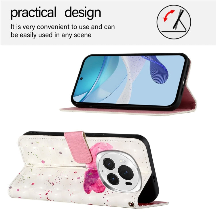 For Honor Magic6 Pro Global 3D Painting Horizontal Flip Leather Phone Case(Flower) - Honor Cases by PMC Jewellery | Online Shopping South Africa | PMC Jewellery | Buy Now Pay Later Mobicred