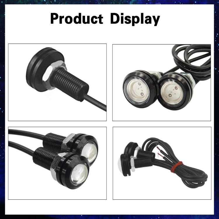 10pcs 23mm 1.5W DC12V Motorcycle Eagle Eye Light Double Lens Strobe Light(Red Light) - Eagle Eye Lights by PMC TechLife | Online Shopping South Africa | PMC TechLife | Buy Now Pay Later Mobicred