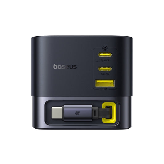 Baseus Super GaN 100W USB-C / Type-C Retractable Cable Desktop Charger, Specification:EU Plug(Black) - Multifunction Charger by Baseus | Online Shopping South Africa | PMC Jewellery | Buy Now Pay Later Mobicred