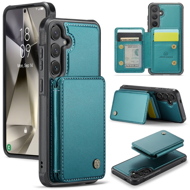 For Samsung Galaxy S24+ 5G JEEHOOD J05 Business Magnetic Style RFID Leather Phone Case(Blue Green) - Galaxy S24+ 5G Cases by JEEHOOD | Online Shopping South Africa | PMC Jewellery | Buy Now Pay Later Mobicred