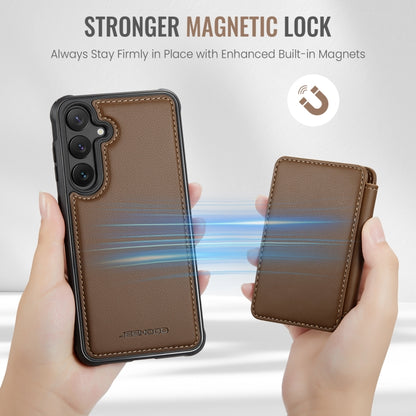 For Samsung Galaxy S24+ 5G JEEHOOD J05 Business Magnetic Style RFID Leather Phone Case(Brown) - Galaxy S24+ 5G Cases by JEEHOOD | Online Shopping South Africa | PMC Jewellery | Buy Now Pay Later Mobicred