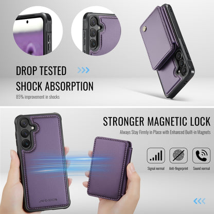 For Samsung Galaxy S24 FE 5G JEEHOOD J05 Business Magnetic Style RFID Leather Phone Case(Purple) - Galaxy S24 FE 5G Cases by JEEHOOD | Online Shopping South Africa | PMC Jewellery | Buy Now Pay Later Mobicred