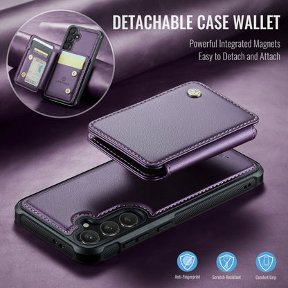 For Samsung Galaxy S24 FE 5G JEEHOOD J05 Business Magnetic Style RFID Leather Phone Case(Purple) - Galaxy S24 FE 5G Cases by JEEHOOD | Online Shopping South Africa | PMC Jewellery | Buy Now Pay Later Mobicred