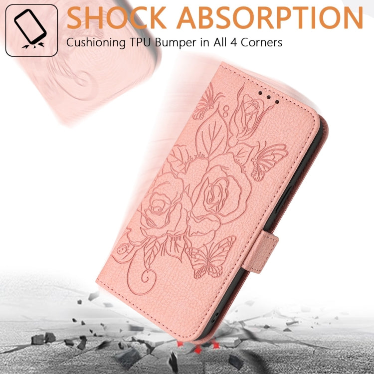 For Motorola Moto G Play 4G 2024 Embossed Rose RFID Anti-theft Leather Phone Case(Pink) - Motorola Cases by PMC Jewellery | Online Shopping South Africa | PMC Jewellery | Buy Now Pay Later Mobicred