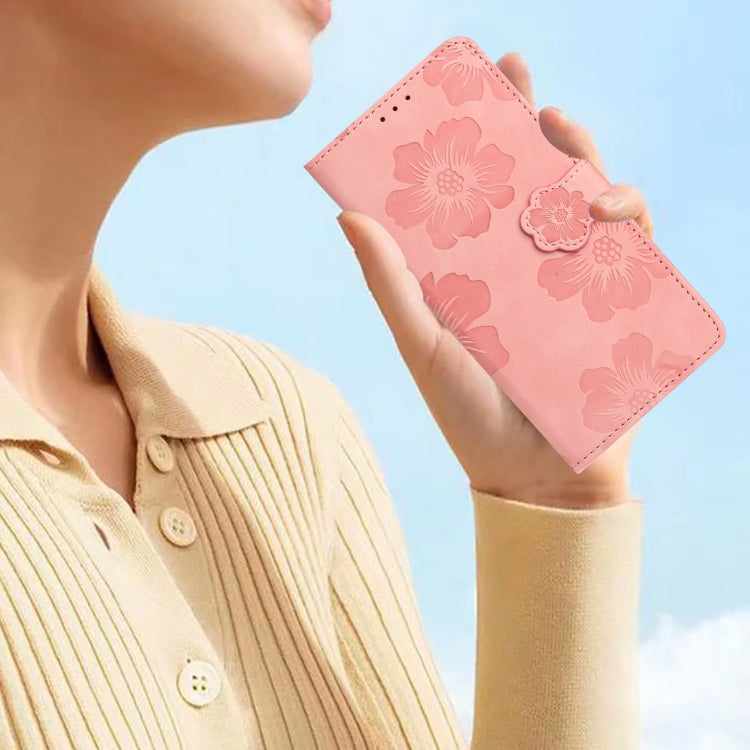 For Samsung Galaxy S25 Ultra 5G Flower Embossing Pattern Leather Phone Case(Pink) - Galaxy S25 Ultra 5G Cases by PMC Jewellery | Online Shopping South Africa | PMC Jewellery | Buy Now Pay Later Mobicred