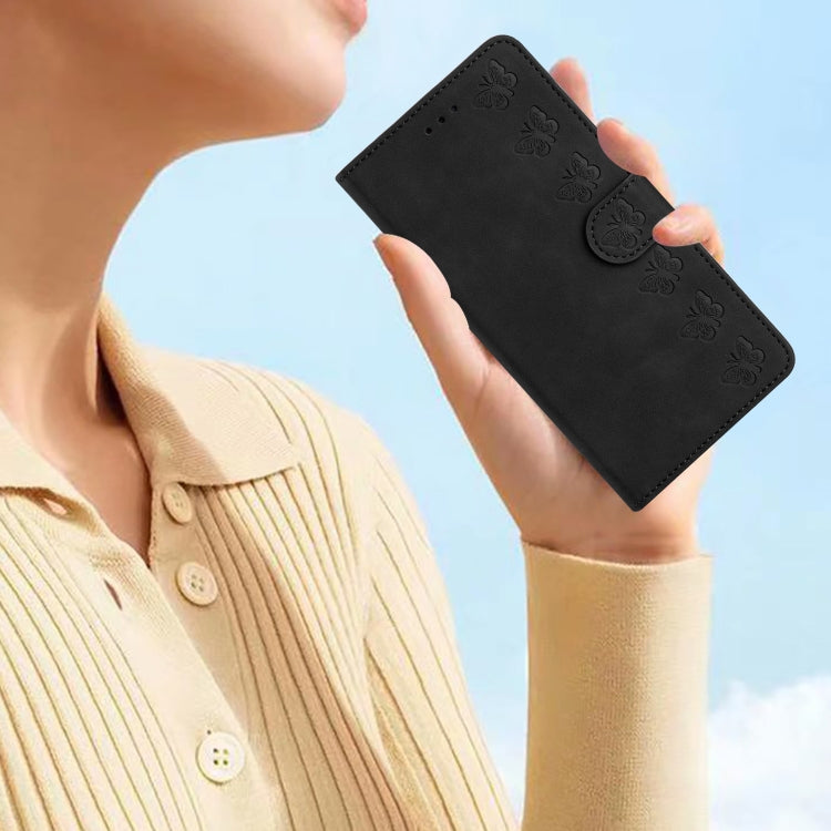 For Samsung Galaxy S25+ 5G Seven Butterflies Embossed Leather Phone Case(Black) - Galaxy S25+ 5G Cases by PMC Jewellery | Online Shopping South Africa | PMC Jewellery | Buy Now Pay Later Mobicred