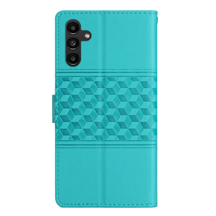 For Samsung Galaxy S25+ 5G Diamond Embossed Skin Feel Leather Phone Case(Blue) - Galaxy S25+ 5G Cases by PMC Jewellery | Online Shopping South Africa | PMC Jewellery | Buy Now Pay Later Mobicred