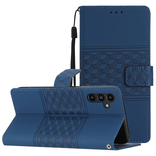 For Samsung Galaxy S25+ 5G Diamond Embossed Skin Feel Leather Phone Case(Dark Blue) - Galaxy S25+ 5G Cases by PMC Jewellery | Online Shopping South Africa | PMC Jewellery | Buy Now Pay Later Mobicred