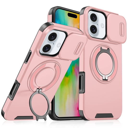 For iPhone 16 Sliding Camshield Ring Holder Phone Case(Pink) - iPhone 16 Cases by PMC Jewellery | Online Shopping South Africa | PMC Jewellery | Buy Now Pay Later Mobicred