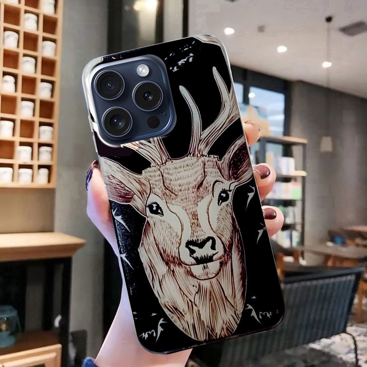 For iPhone 16 Pro Colored Drawing Pattern TPU Phone Case(Deer) - iPhone 16 Pro Cases by PMC TechLife | Online Shopping South Africa | PMC TechLife | Buy Now Pay Later Mobicred