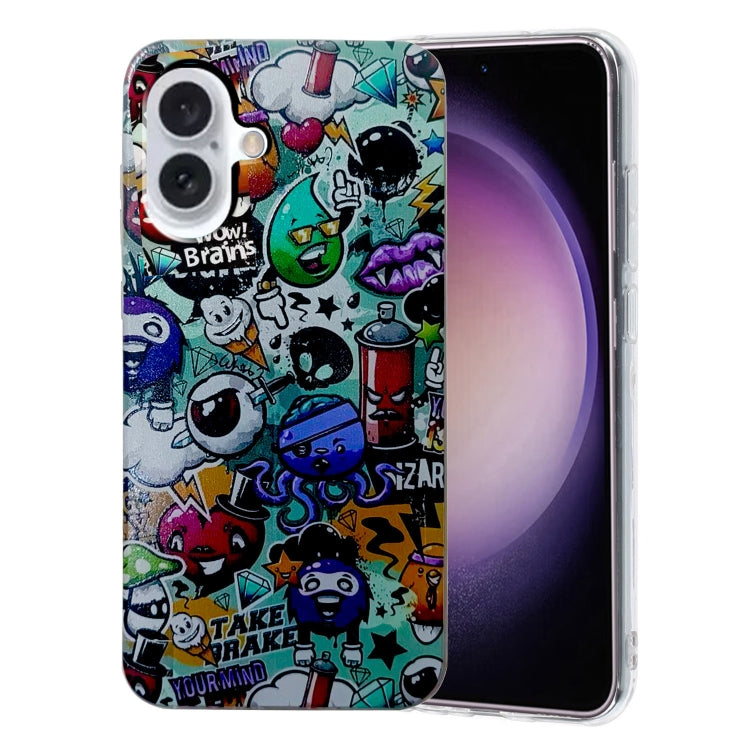 For iPhone 16 Plus Colored Drawing Pattern TPU Phone Case(Graffiti) - iPhone 16 Plus Cases by PMC TechLife | Online Shopping South Africa | PMC TechLife | Buy Now Pay Later Mobicred