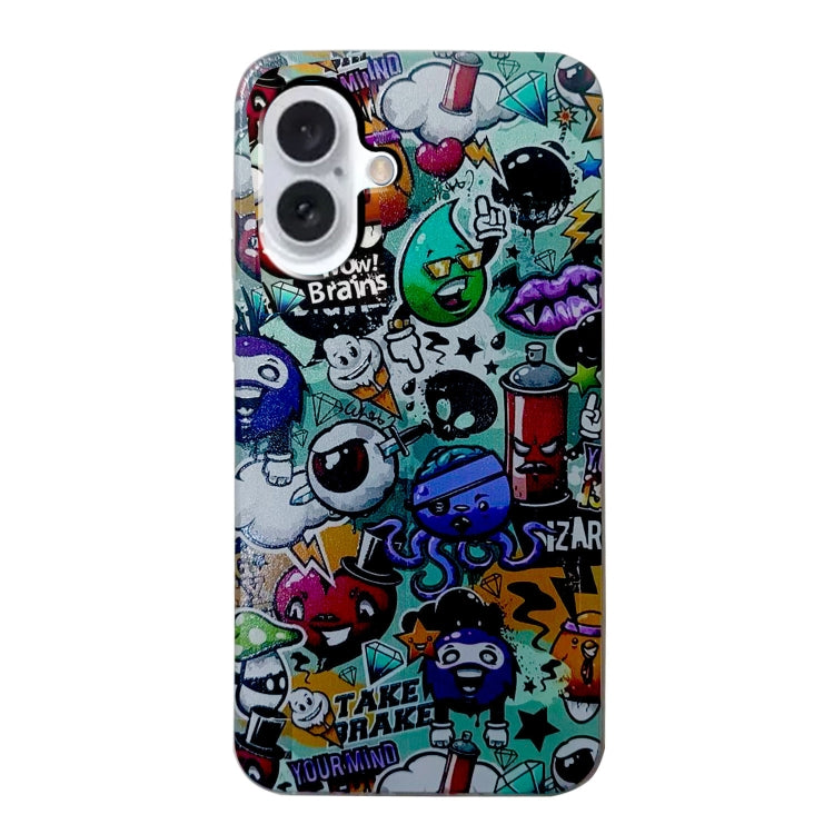 For iPhone 16 Plus Colored Drawing Pattern TPU Phone Case(Graffiti) - iPhone 16 Plus Cases by PMC Jewellery | Online Shopping South Africa | PMC Jewellery | Buy Now Pay Later Mobicred