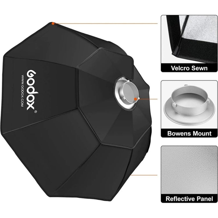 Godox Octagon Honeycomb Grid Softbox with Bowens Mount, Size:120cm - free shipping - PMC TechLife - Order now!