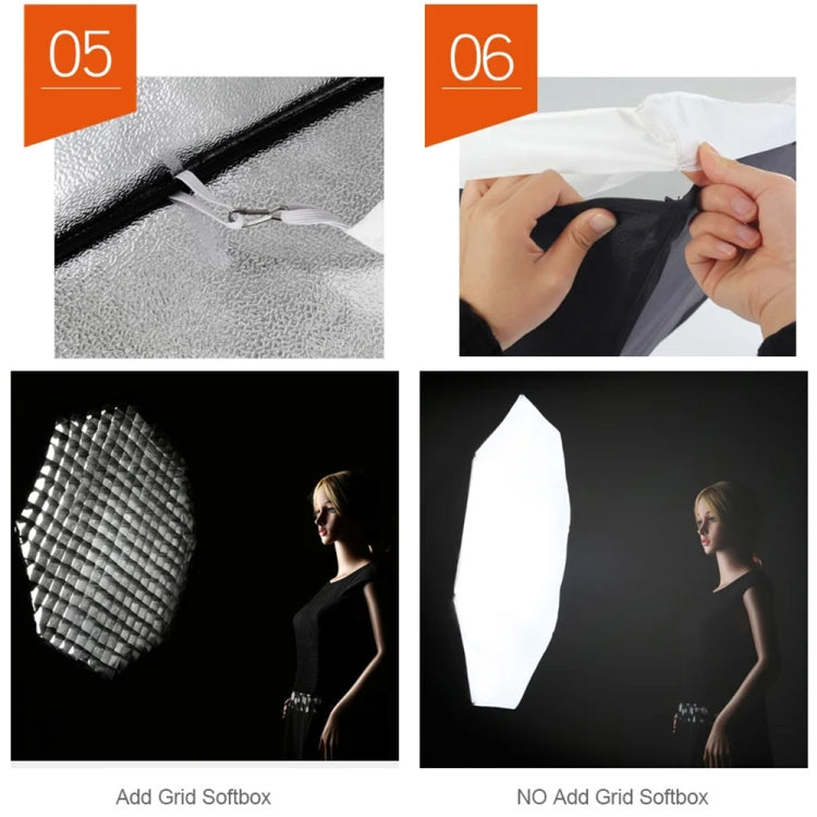 Godox Octagon Honeycomb Grid Softbox with Bowens Mount, Size:120cm - free shipping - PMC TechLife - Order now!