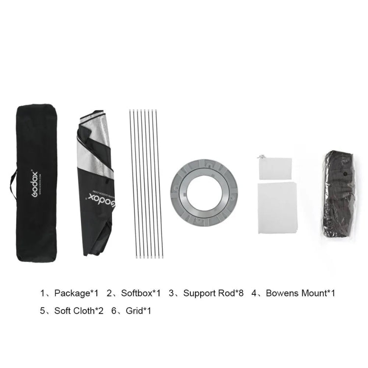 Godox Octagon Honeycomb Grid Softbox with Bowens Mount, Size:120cm - free shipping - PMC TechLife - Order now!