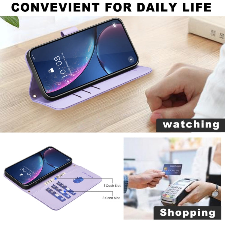For iPhone 16e Square Texture Leather Phone Case(Purple) - iPhone 16e Cases by PMC TechLife | Online Shopping South Africa | PMC TechLife | Buy Now Pay Later Mobicred