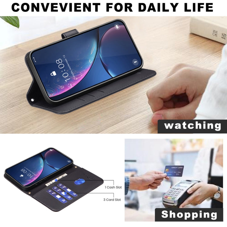 For iPhone 16e Square Texture Leather Phone Case(Black) - iPhone 16e Cases by PMC TechLife | Online Shopping South Africa | PMC TechLife | Buy Now Pay Later Mobicred