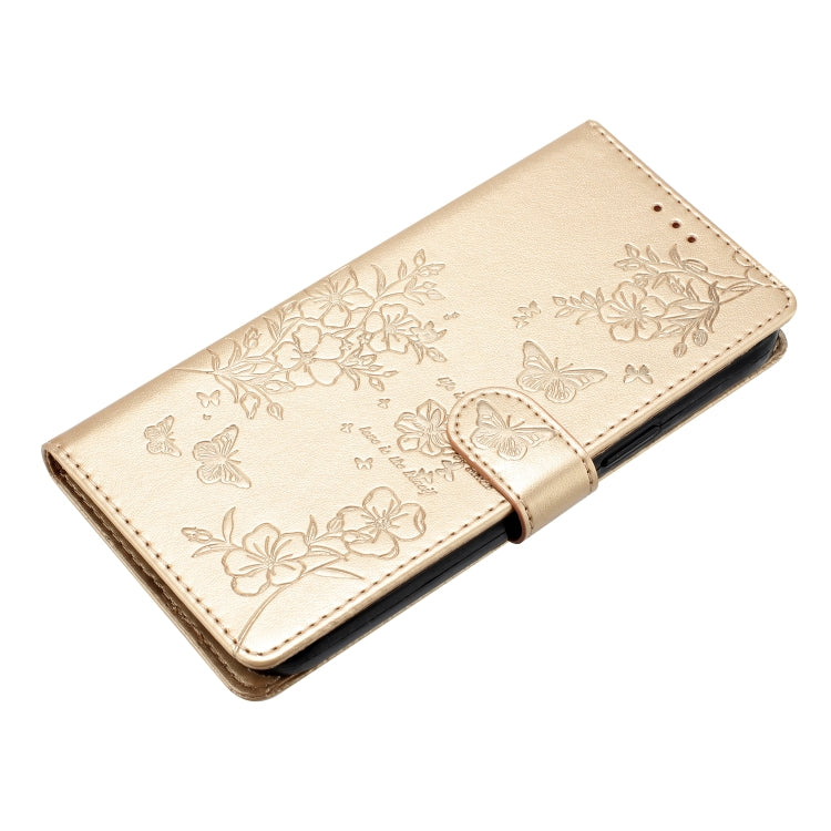 For Blackview A53 / A53 Pro Butterfly Love Flower Embossed Leather Phone Case(Gold) - More Brand by PMC Jewellery | Online Shopping South Africa | PMC Jewellery | Buy Now Pay Later Mobicred