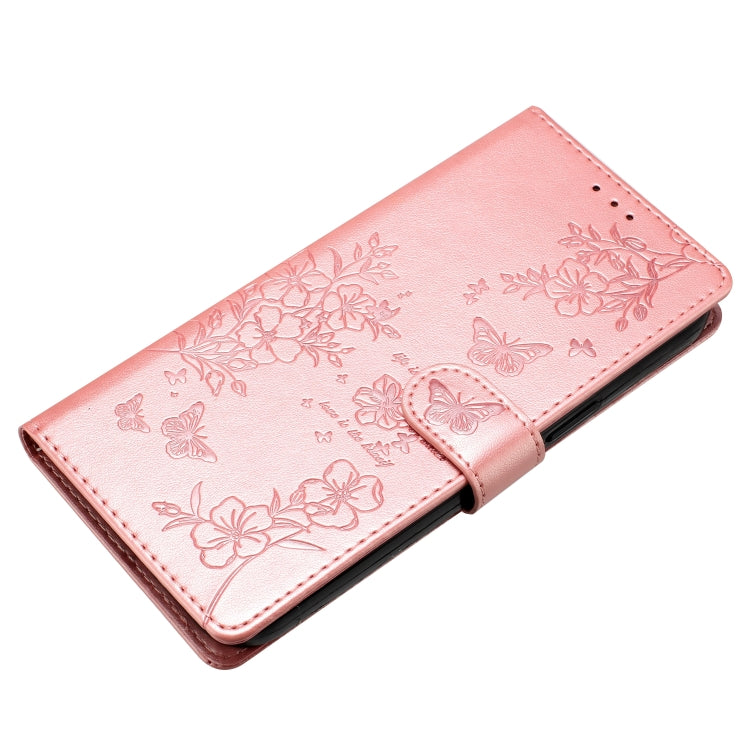 For Blackview A53 / A53 Pro Butterflies and Flowers Leather Phone Case(Rose Gold) - More Brand by PMC Jewellery | Online Shopping South Africa | PMC Jewellery | Buy Now Pay Later Mobicred