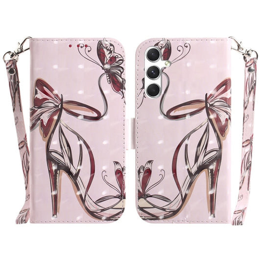 For Samsung Galaxy S25 5G 3D Colored Horizontal Flip Leather Phone Case(Butterfly High-heeled) - Galaxy S25 5G Cases by PMC Jewellery | Online Shopping South Africa | PMC Jewellery | Buy Now Pay Later Mobicred