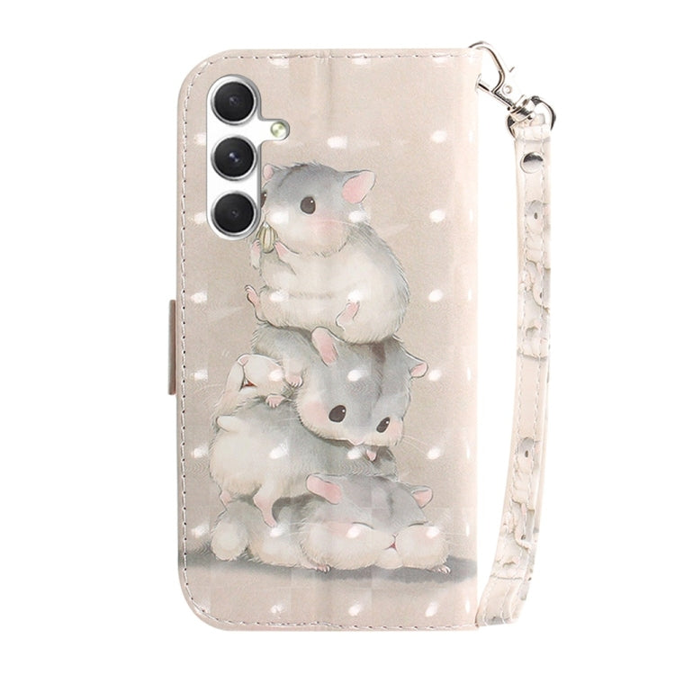 For Samsung Galaxy S25 5G 3D Colored Horizontal Flip Leather Phone Case(Squirrels) - Galaxy S25 5G Cases by PMC Jewellery | Online Shopping South Africa | PMC Jewellery | Buy Now Pay Later Mobicred
