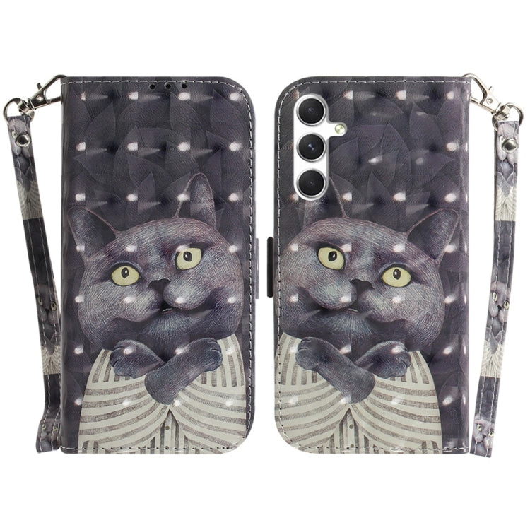 For Samsung Galaxy S25+ 5G 3D Colored Horizontal Flip Leather Phone Case(Hug Cat) - Galaxy S25+ 5G Cases by PMC Jewellery | Online Shopping South Africa | PMC Jewellery | Buy Now Pay Later Mobicred